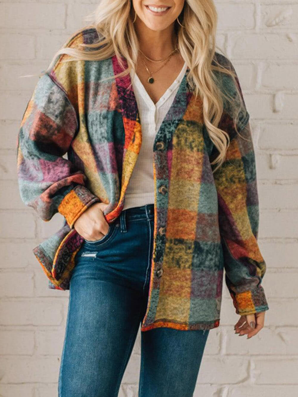 Mehrfarbige lässige minimalistische Jacke