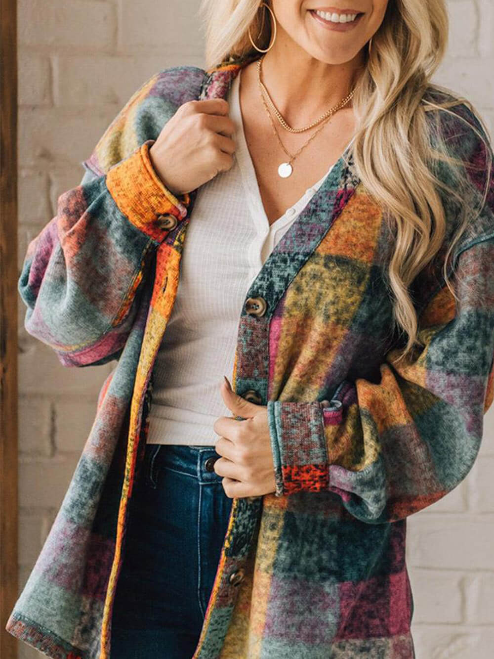 Mehrfarbige lässige minimalistische Jacke