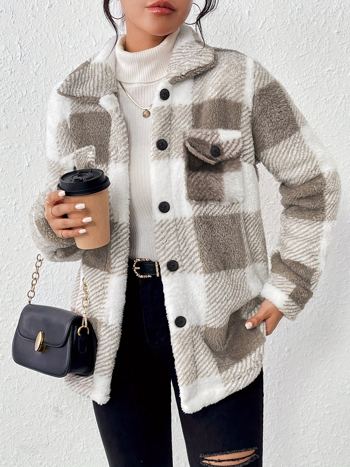Plüsch Fleece Winterjacke