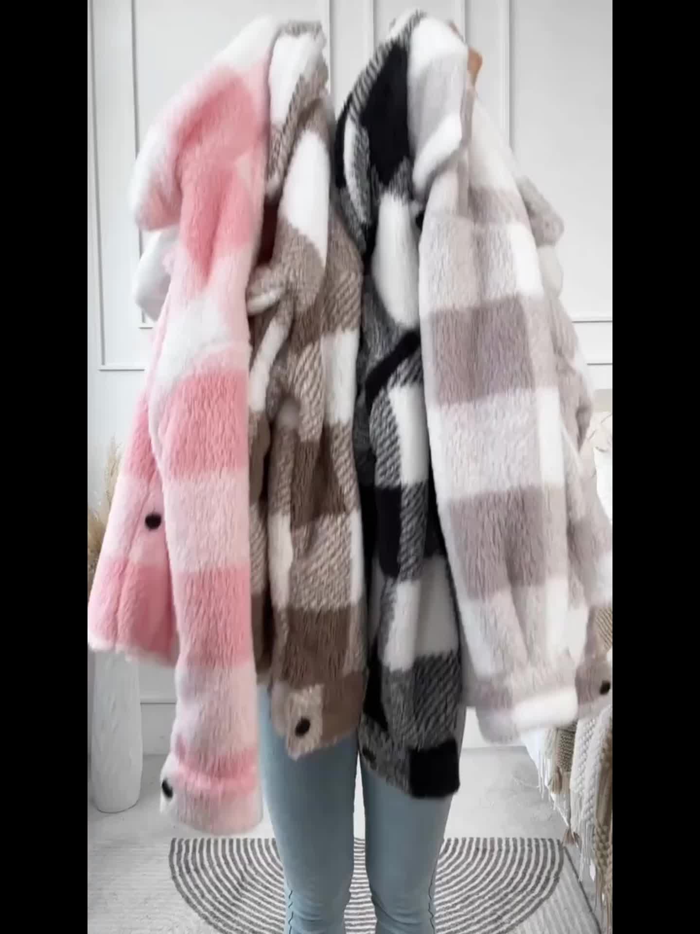 Plüsch Fleece Winterjacke