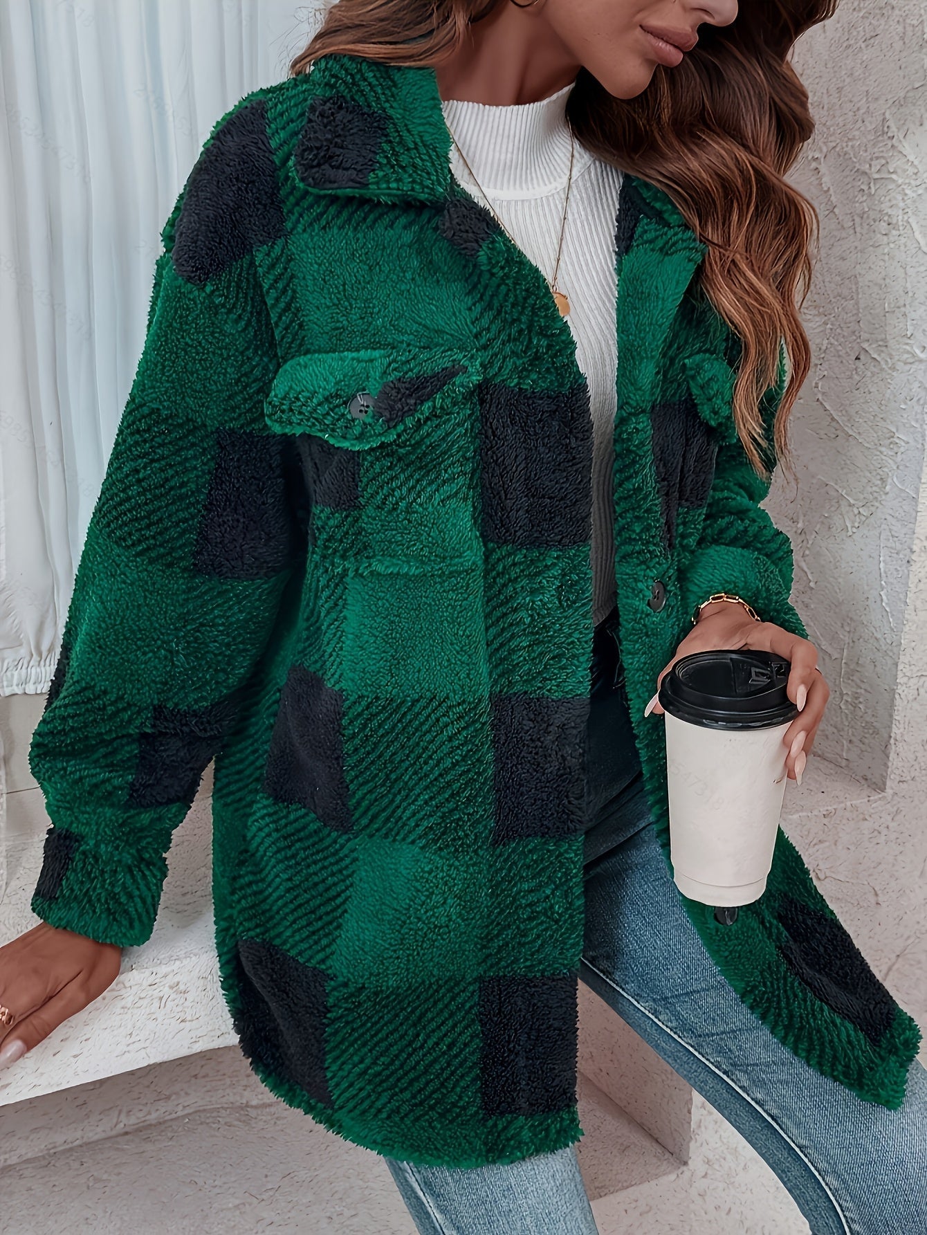 Plüsch Fleece Winterjacke