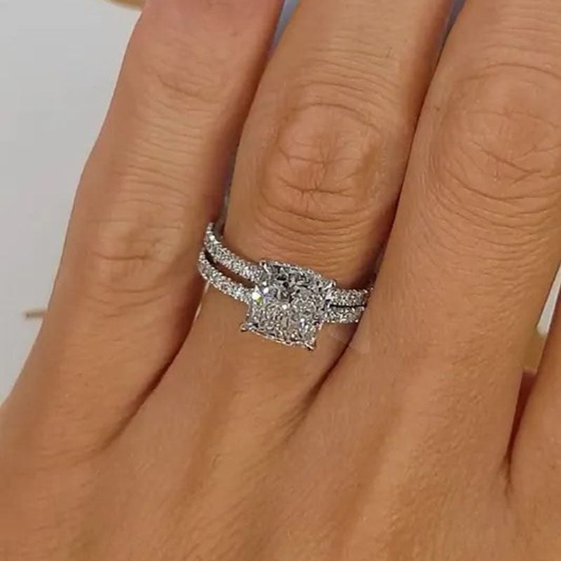 Bridal Kissen 2 Stück Ring Satz | Weißgold
