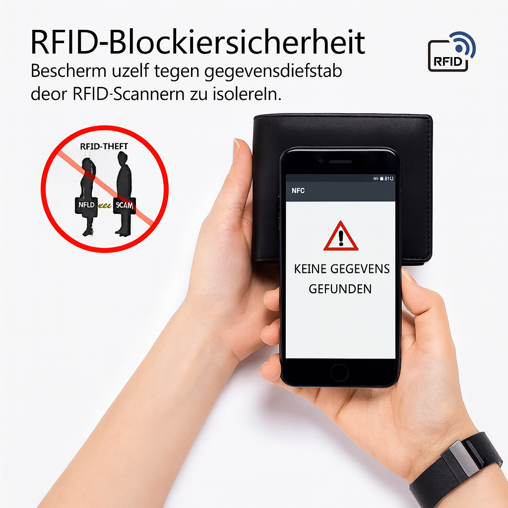 Atlas Geldbörse mit RFID-Schutz – Schlank und elegante