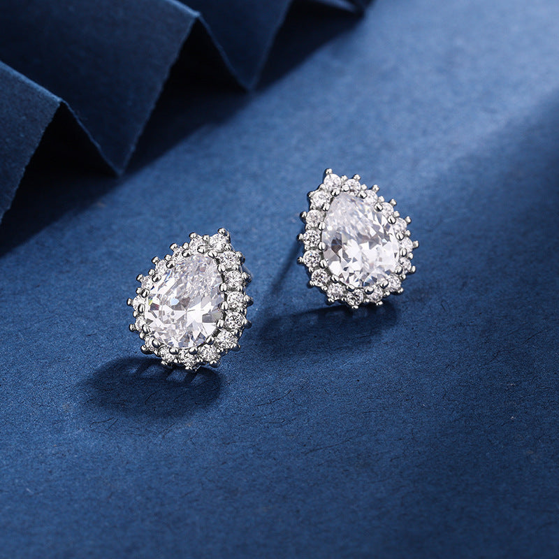 Aria Teardrop Weiß Set | Weißgold