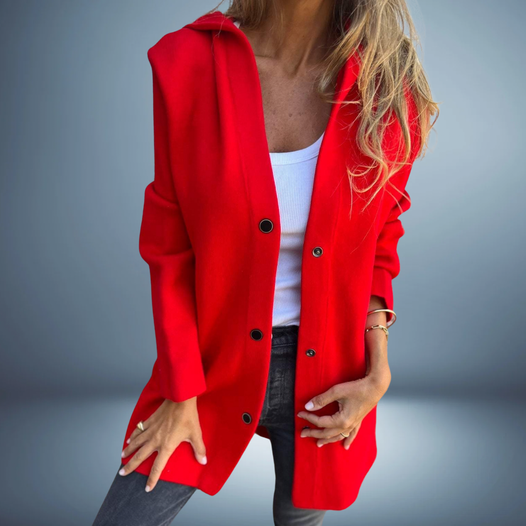 Jasmine – Einreihige Lässig Kapuzenjacke