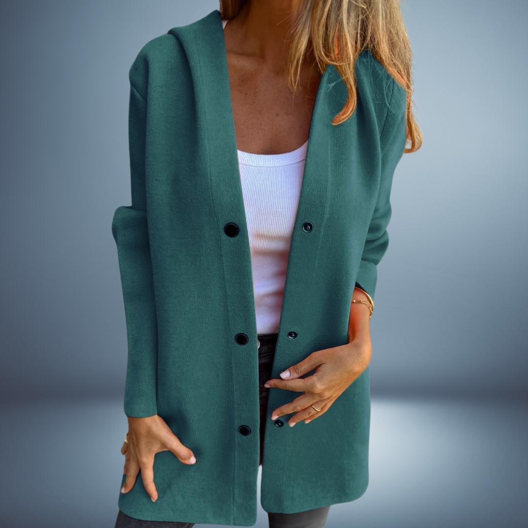 Jasmine – Einreihige Lässig Kapuzenjacke