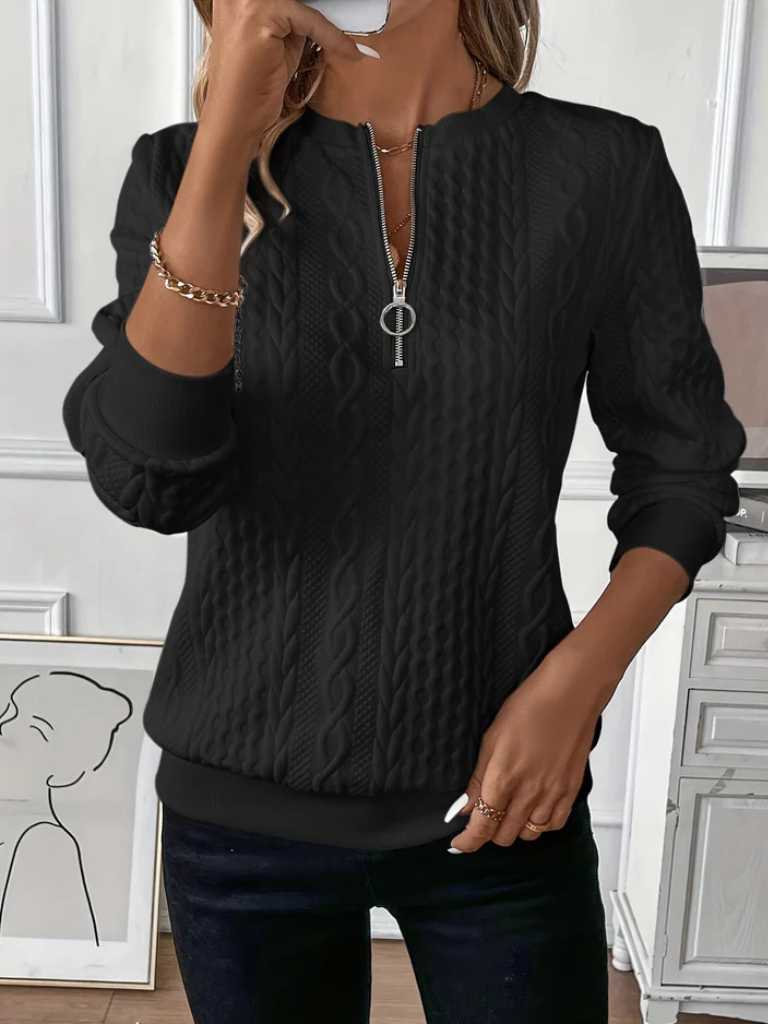 Thalienne Strickpullover Mit Reissverschluss