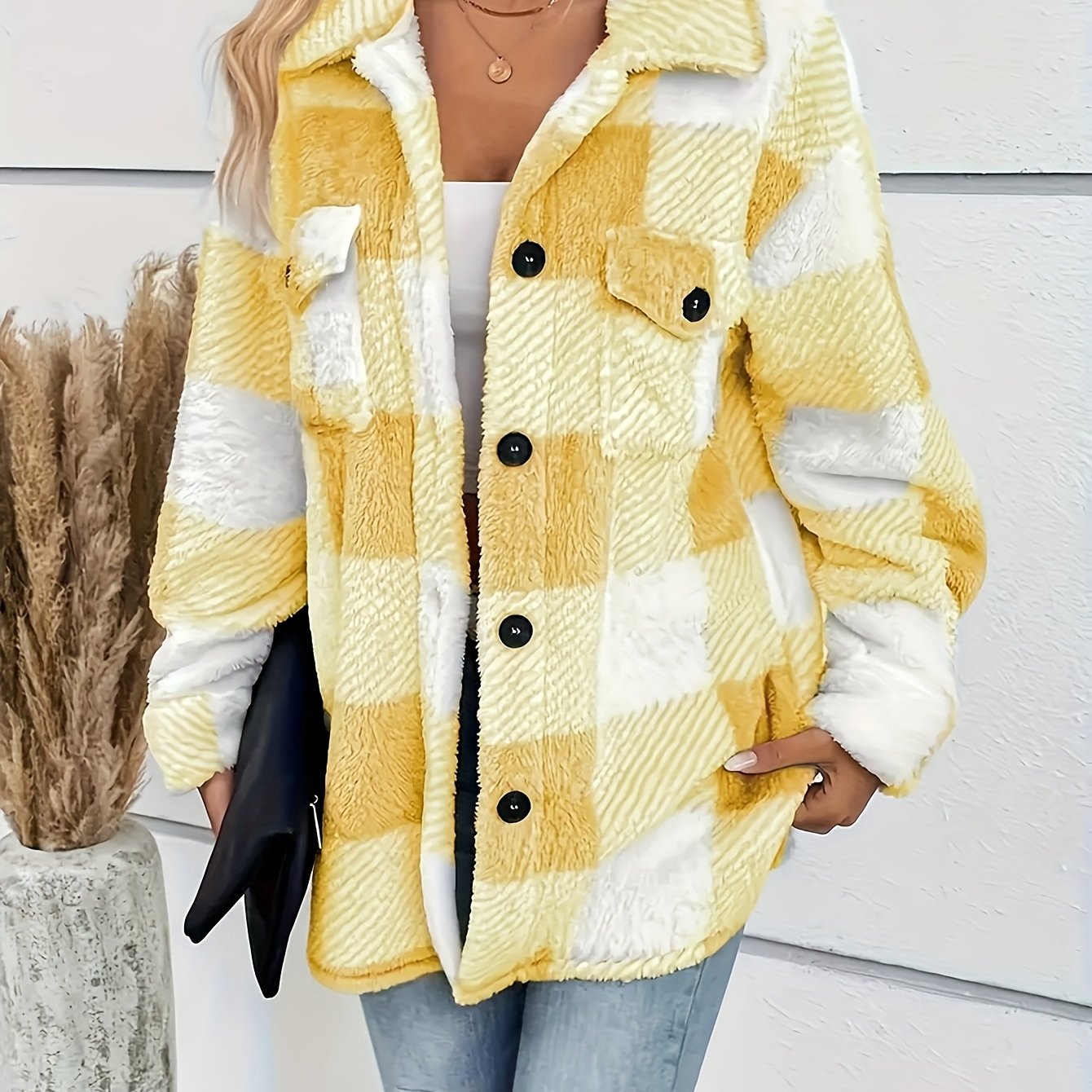 Plüsch Fleece Winterjacke