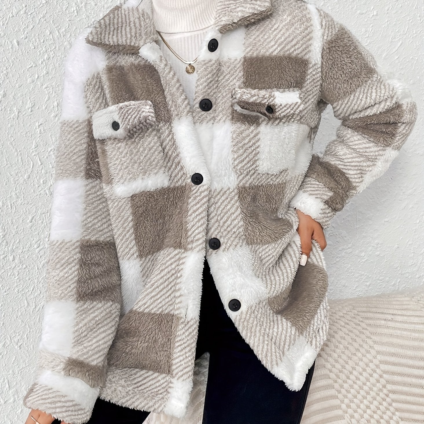 Plüsch Fleece Winterjacke