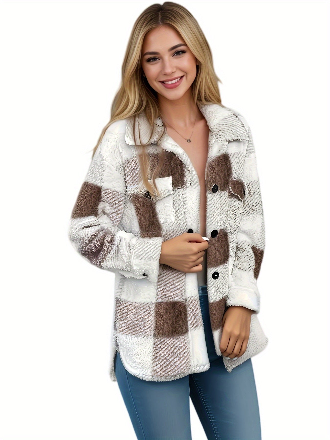 Plüsch Fleece Winterjacke
