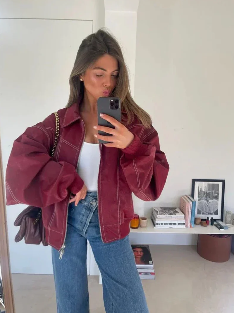 Orla – Übergroß Jacke mit Kontrasten