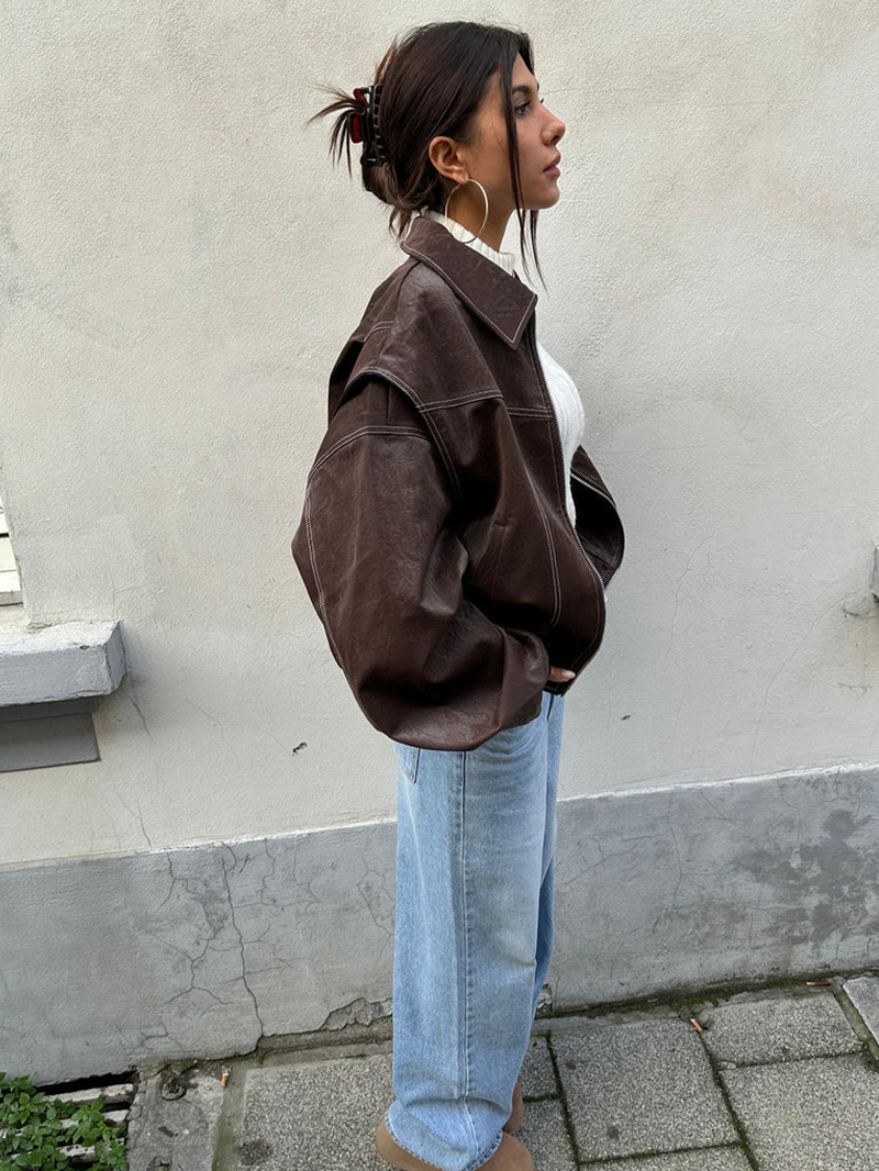 Orla – Übergroß Jacke mit Kontrasten