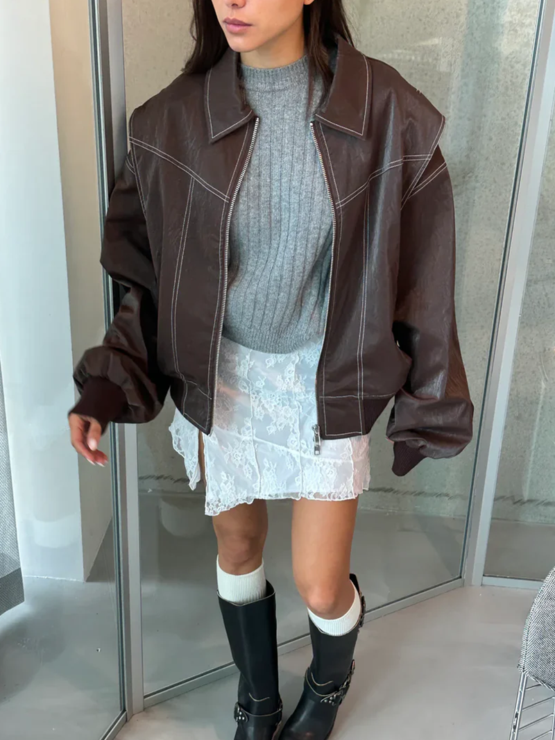 Orla – Übergroß Jacke mit Kontrasten