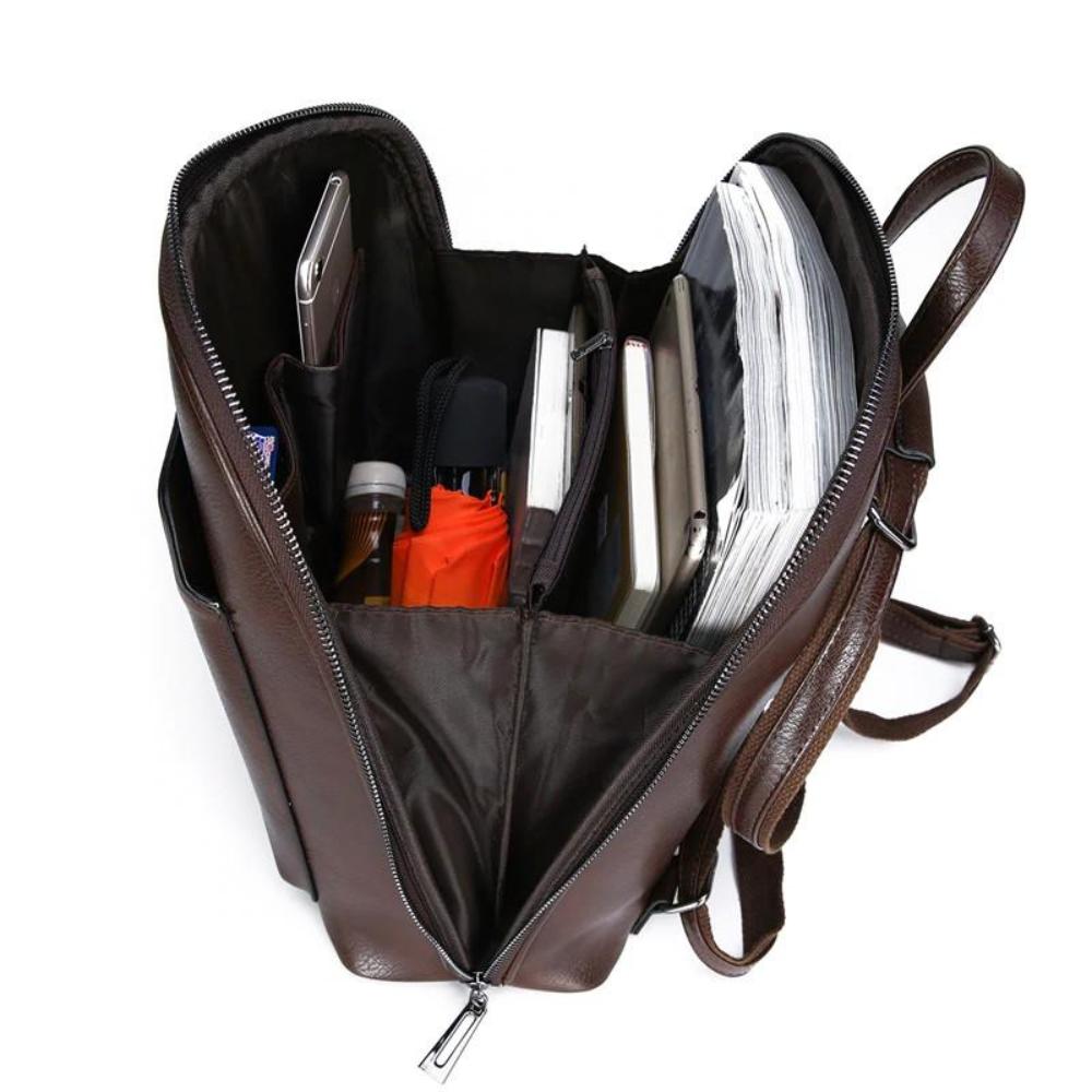 Klassischer Rucksack mit Doppelreißverschluss und schlanker Silhouette