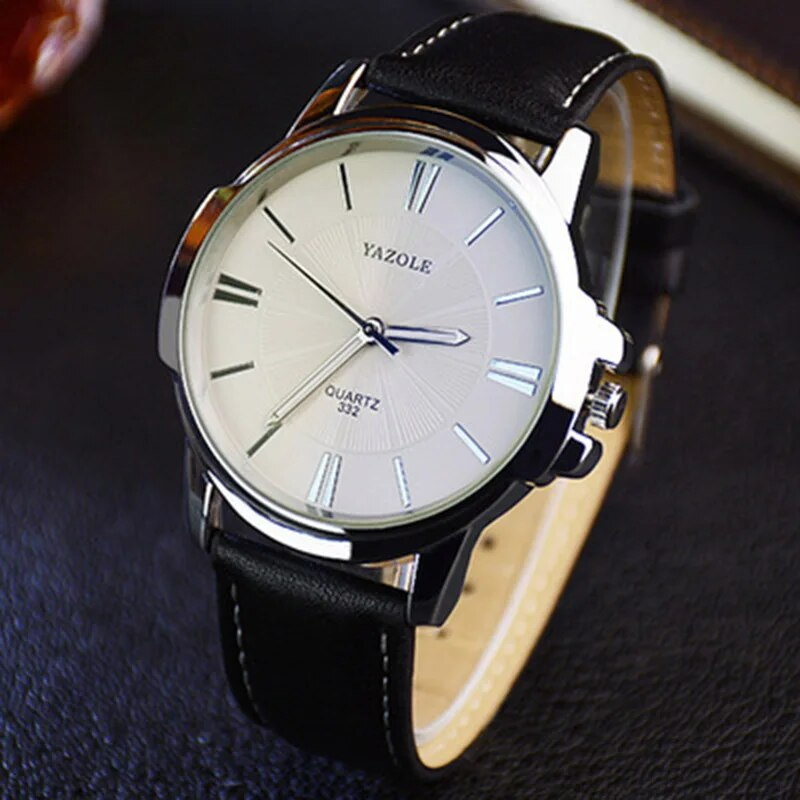 Blaue Glas-Lederuhr