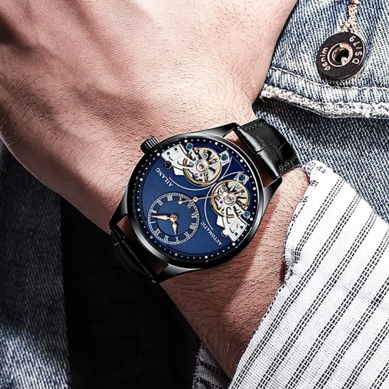 Mechanische Uhr mit doppeltem Tourbillon und Leuchtfunktion