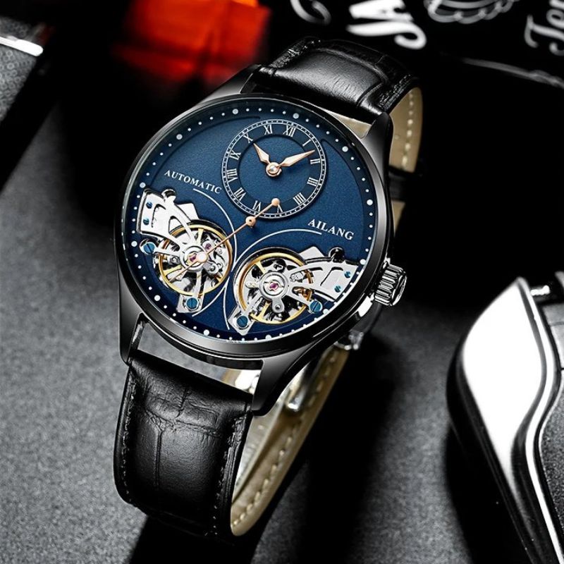 Mechanische Uhr mit doppeltem Tourbillon und Leuchtfunktion