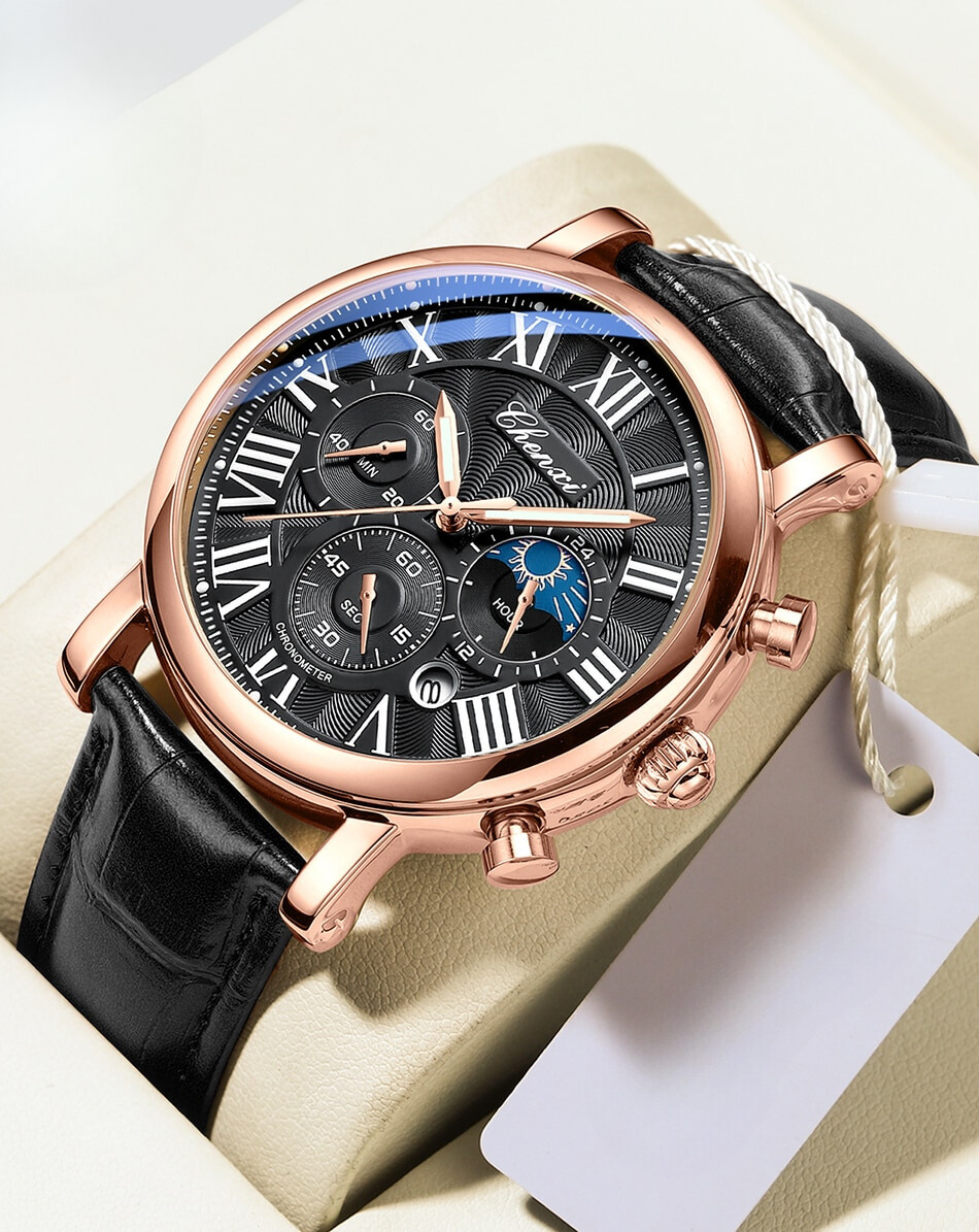 Quarzuhr mit Lederarmband
