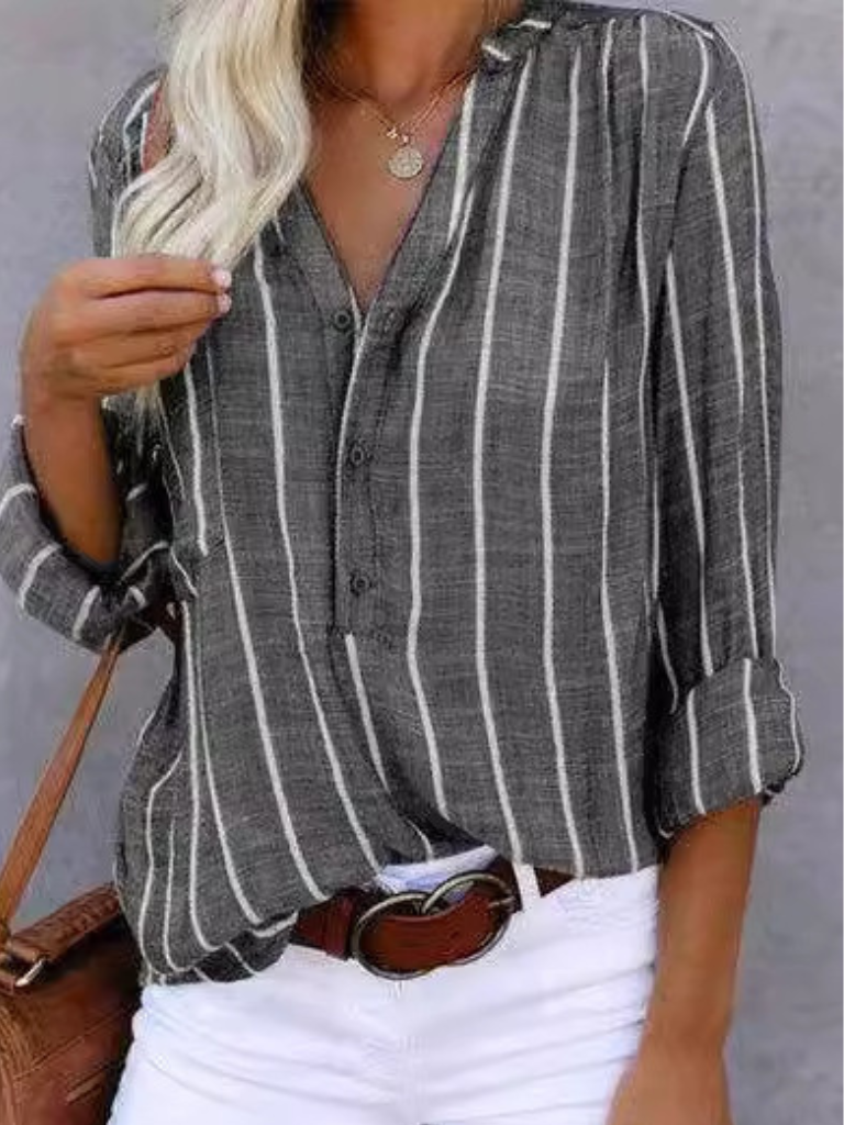 Gestreifte Bluse mit Knöpfen