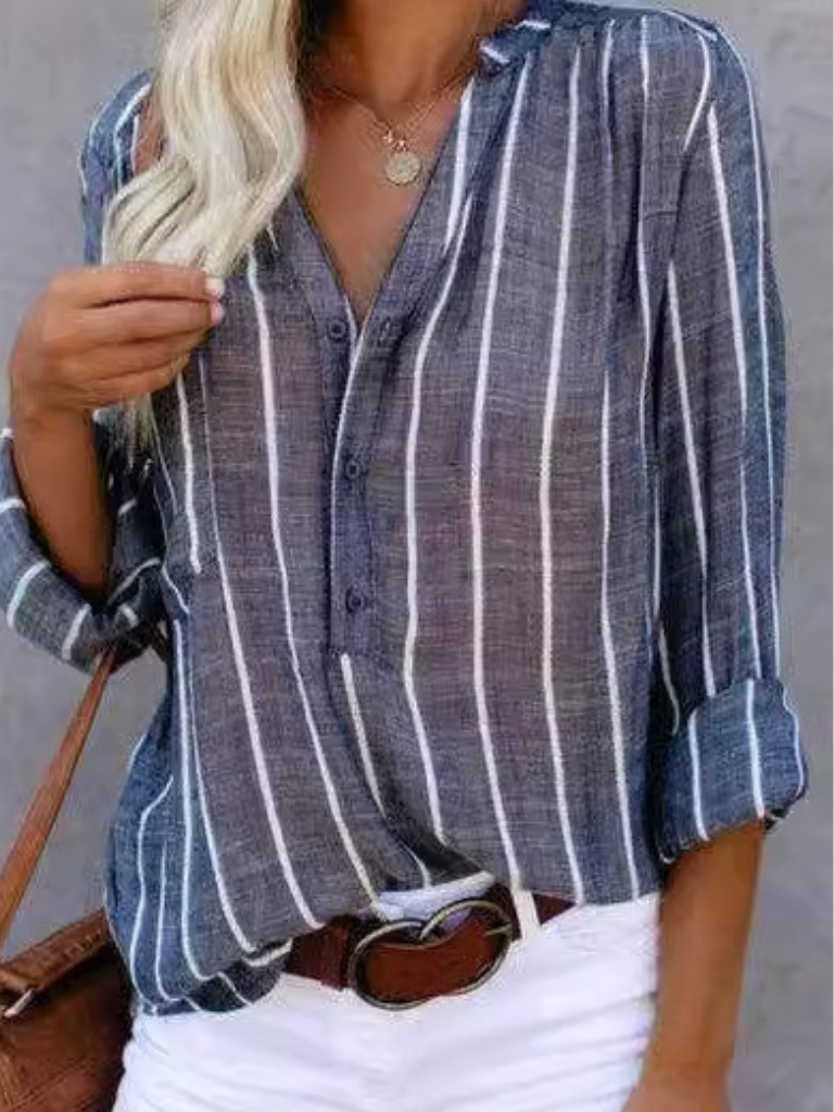 Gestreifte Bluse mit Knöpfen