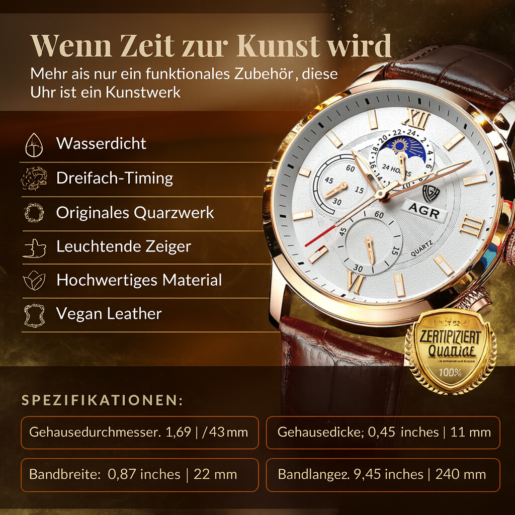 Quarzuhr aus Leder