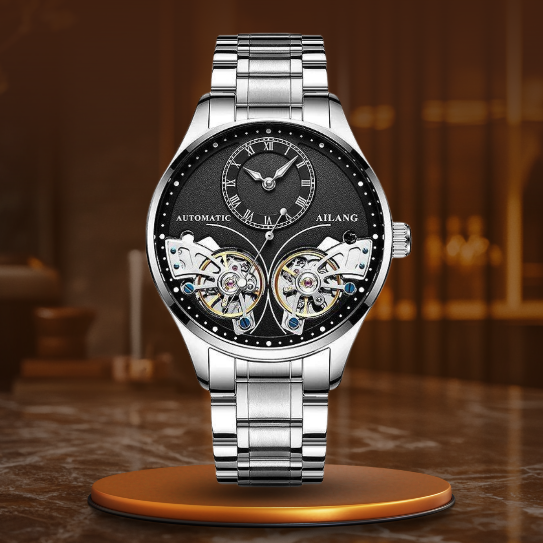 Mechanische Uhr mit doppeltem Tourbillon und Leuchtfunktion