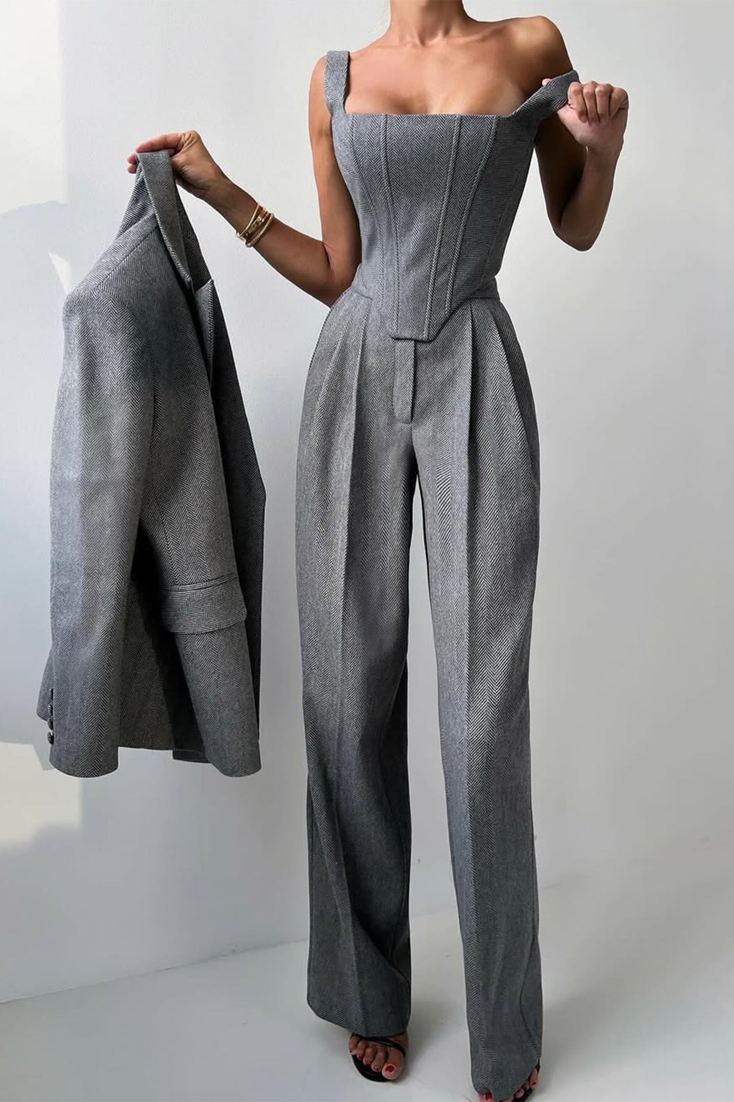 Dolce – Dreiteiliges Set mit doppelreihigem Blazer