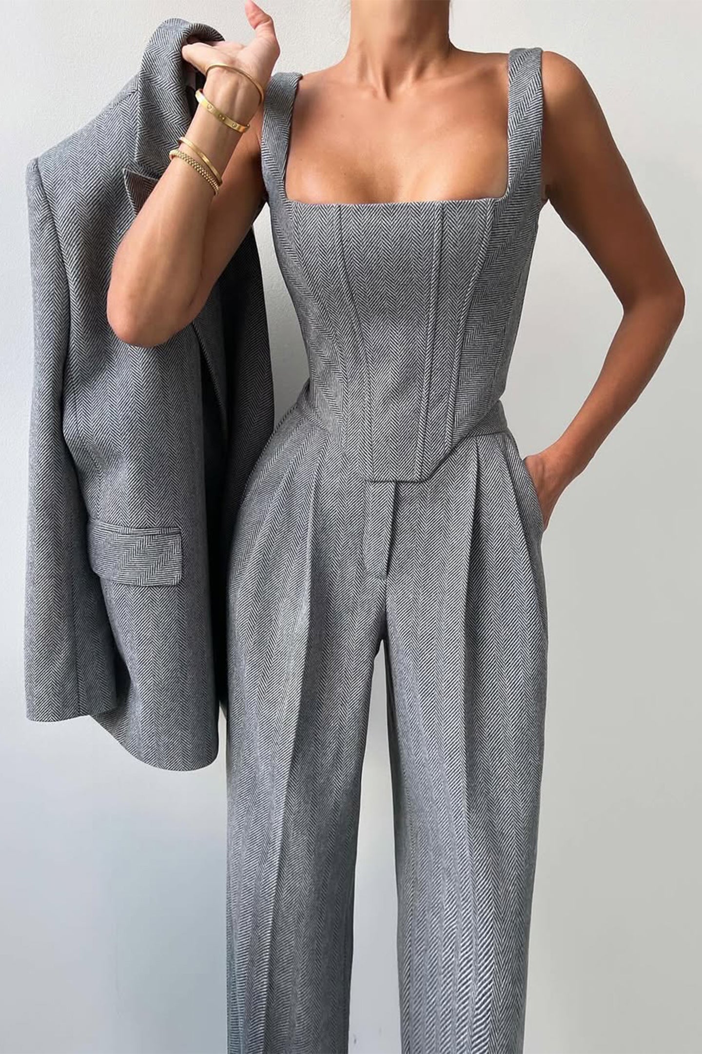 Dolce – Dreiteiliges Set mit doppelreihigem Blazer