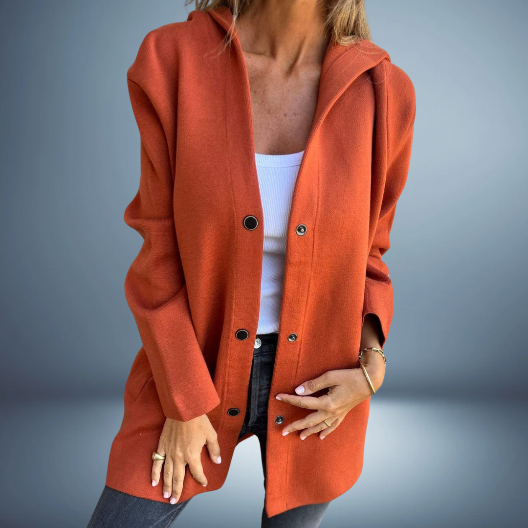 Jasmine – Einreihige   Lässig  Kapuzenjacke