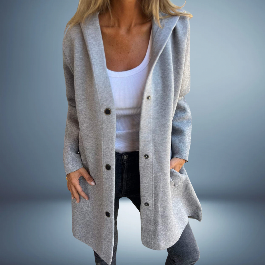 Jasmine – Einreihige   Lässig  Kapuzenjacke