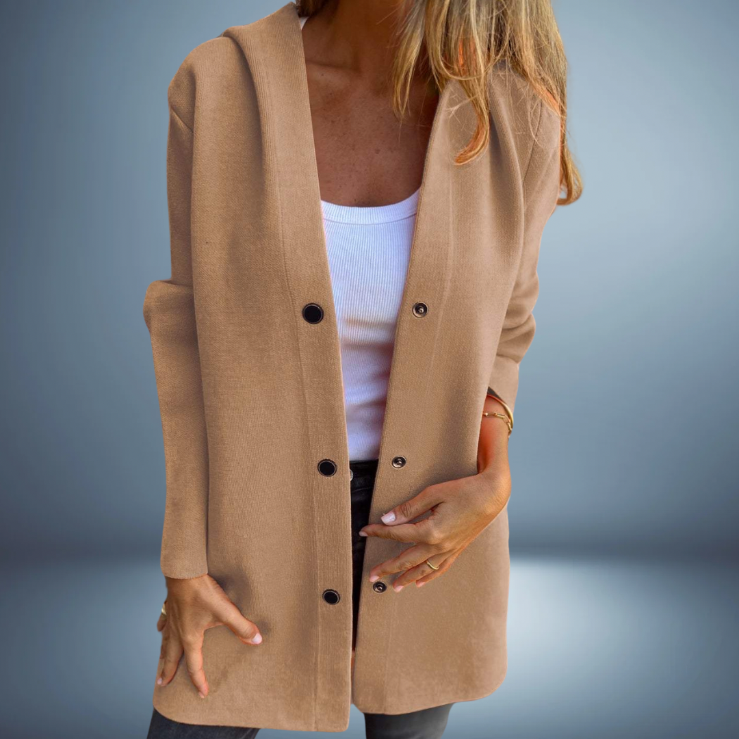Jasmine – Einreihige   Lässig  Kapuzenjacke