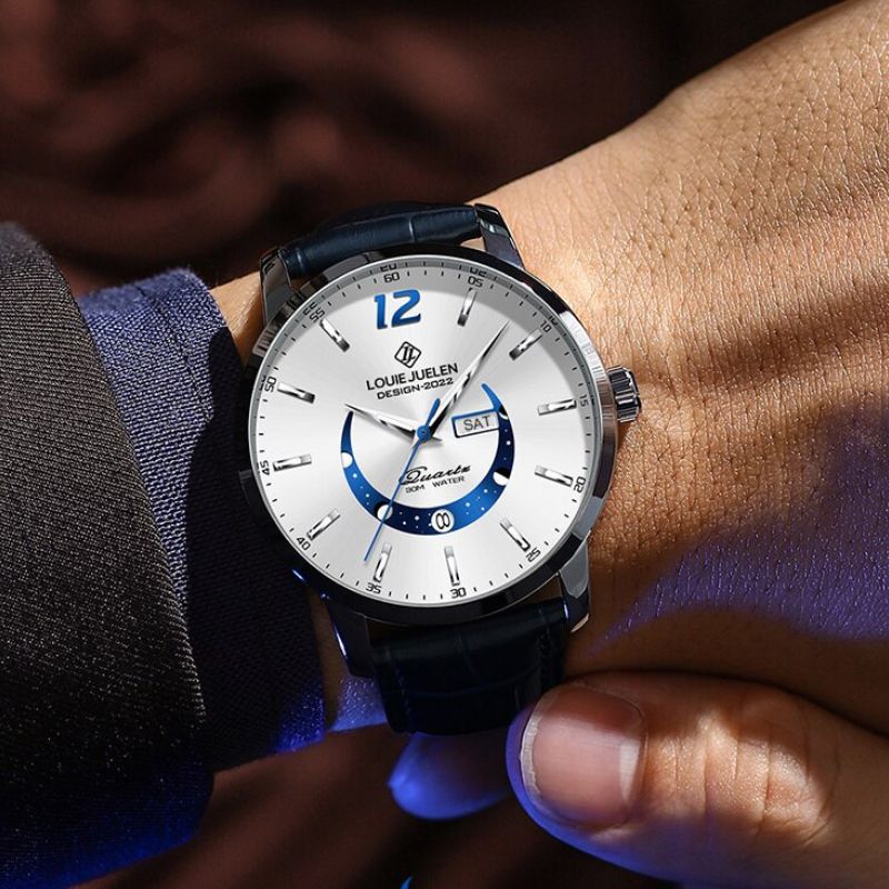 Elegante Leuchtende Mondphasenuhr