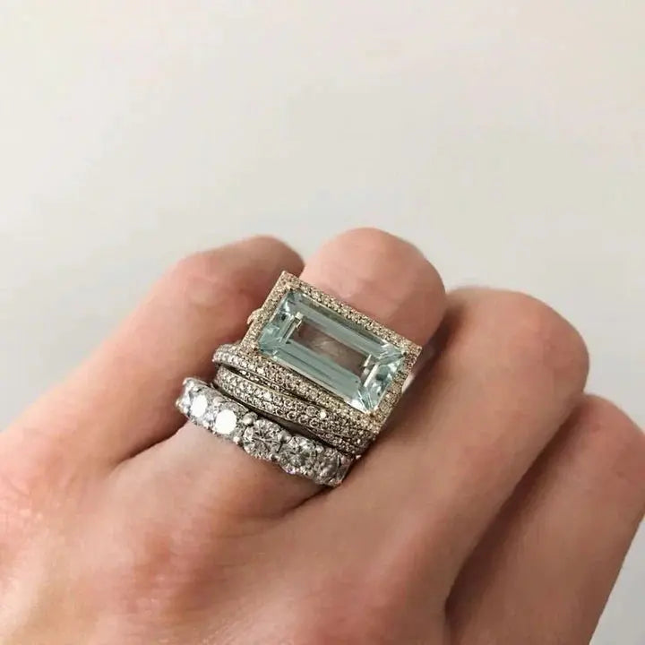Retro Silberring mit Türkisglas
