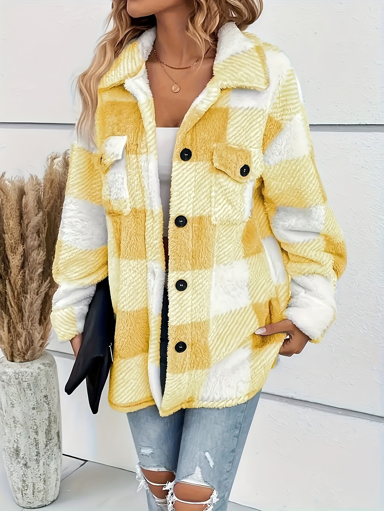 Plüsch Fleece Winterjacke