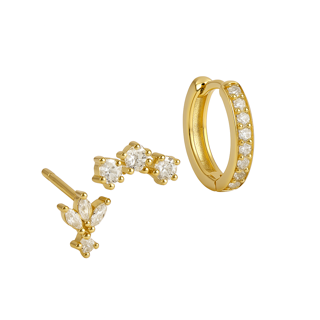 Goldene Trio Mila-Essentials Ohrringe