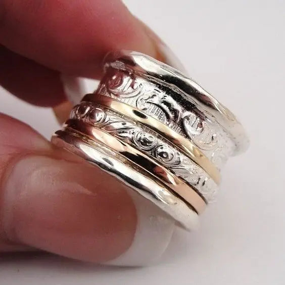 Retro Ring aus Goldene und Silber