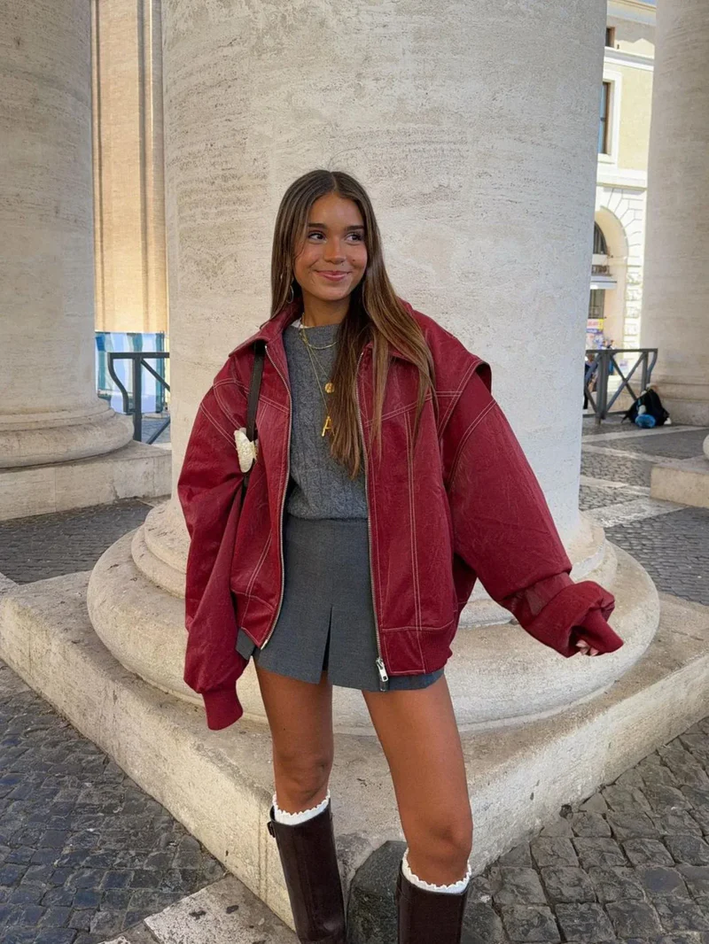 Orla – Übergroß Jacke mit Kontrasten