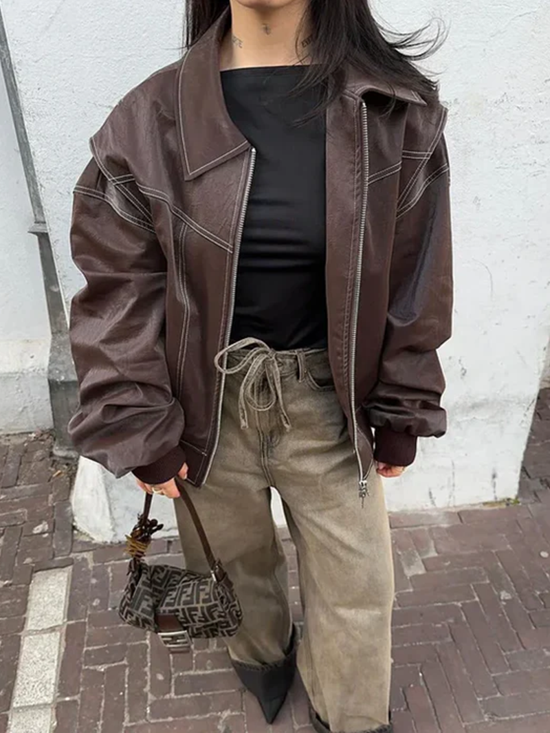 Orla – Übergroß Jacke mit Kontrasten