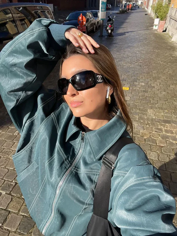 Orla – Übergroß Jacke mit Kontrasten